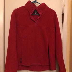 LL BEAN FLEECE 1/4 BUTTON UP PULLOVER SOFTSHELL